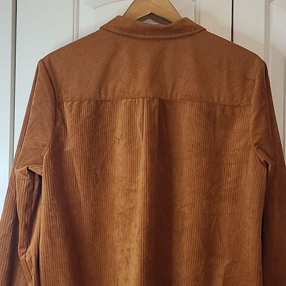 Democracy Women's Corduroy Shirt Jacket In Burnt Orange Rust Size L - Picture 8 of 13